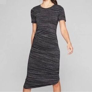 ATHLETA downtown dress, short-sleeve dress, super soft gray dress size Small NWT